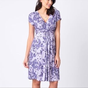Seraphine Lavender Blossom Knot Front Maternity Dr